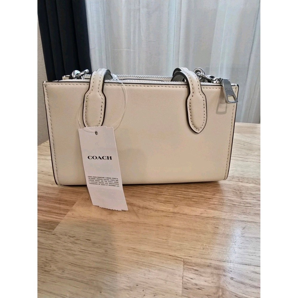 Coach Womens Nina Mini Tote Bag Silver/Chalk CT804 NWT - Picture 3 of 9